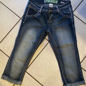 Hydraulic Bailey Low Rise Crop Capri Blue Jeans Size 5/6 Dark Wash Stretch
